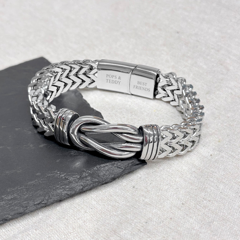 Personalised Men's Woven Stainless Steel Infinity Knot Bracelet