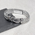 Personalised Men's Woven Stainless Steel Infinity Knot Bracelet