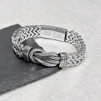 Personalised Men's Woven Stainless Steel Infinity Knot Bracelet