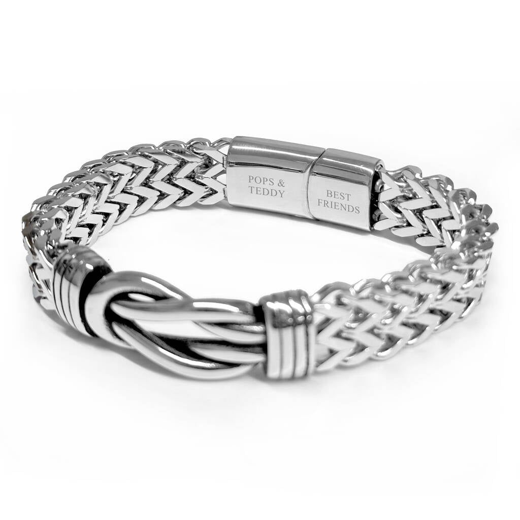 Personalised Men's Woven Stainless Steel Infinity Knot Bracelet