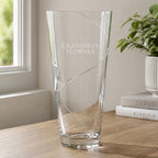 Personalised Silhouette Swirl Conical Vase with Swarovski Crystals