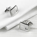 Personalised Rhodium Plated Birthstone Crystal Cufflink Set