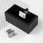 Personalised Rhodium Plated Birthstone Crystal Cufflink Set