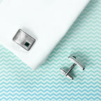 Personalised Rhodium Plated Birthstone Crystal Cufflink Set