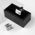 Personalised Rhodium Plated Birthstone Crystal Cufflink Set