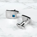 Personalised Rhodium Plated Birthstone Crystal Cufflink Set