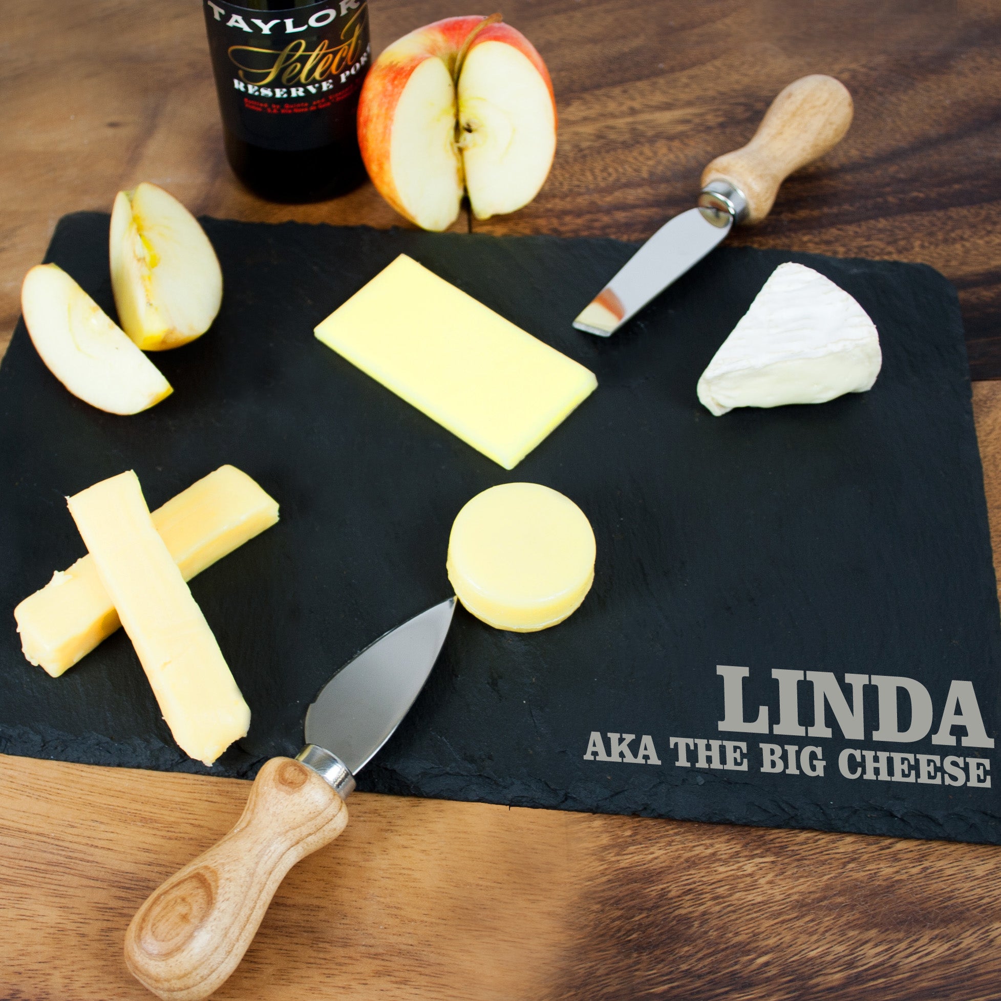Personalised Rustic Slate Cheese Board
