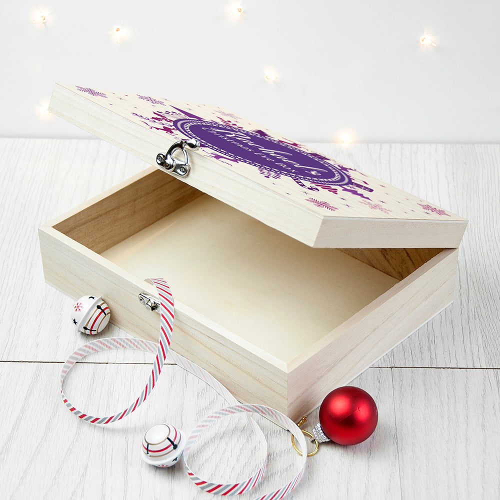 Personalised Christmas Eve Box With Snowflake Wreath