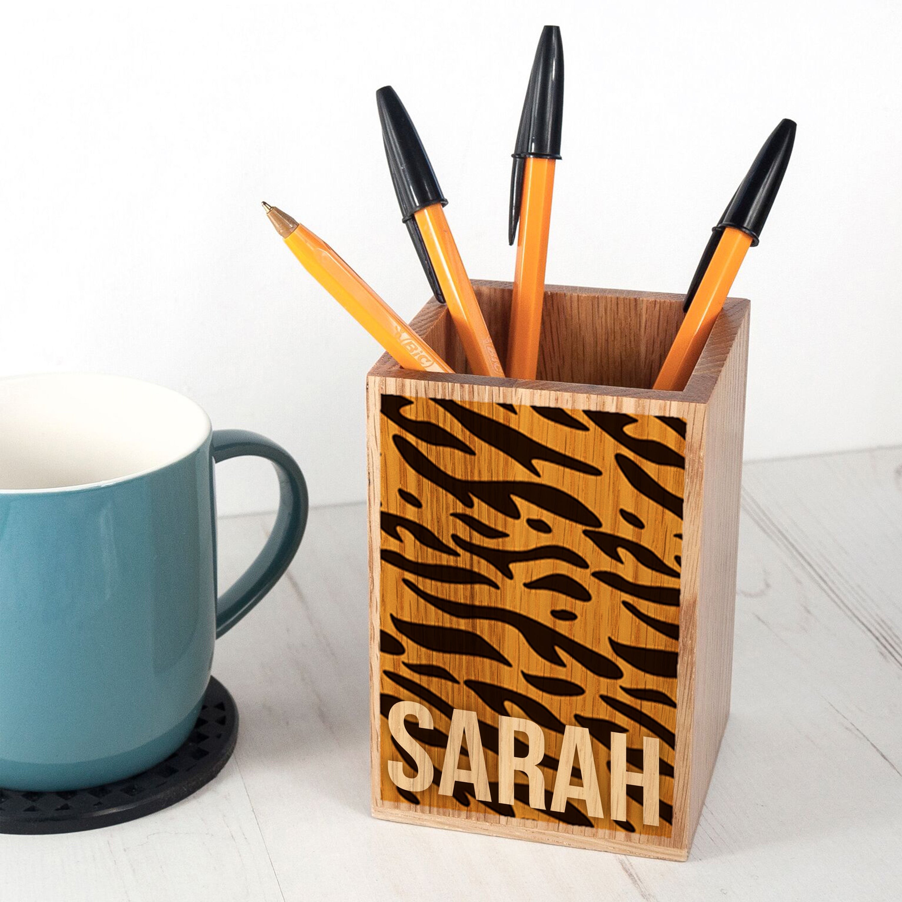 Personalised Animal Print Pen Pot