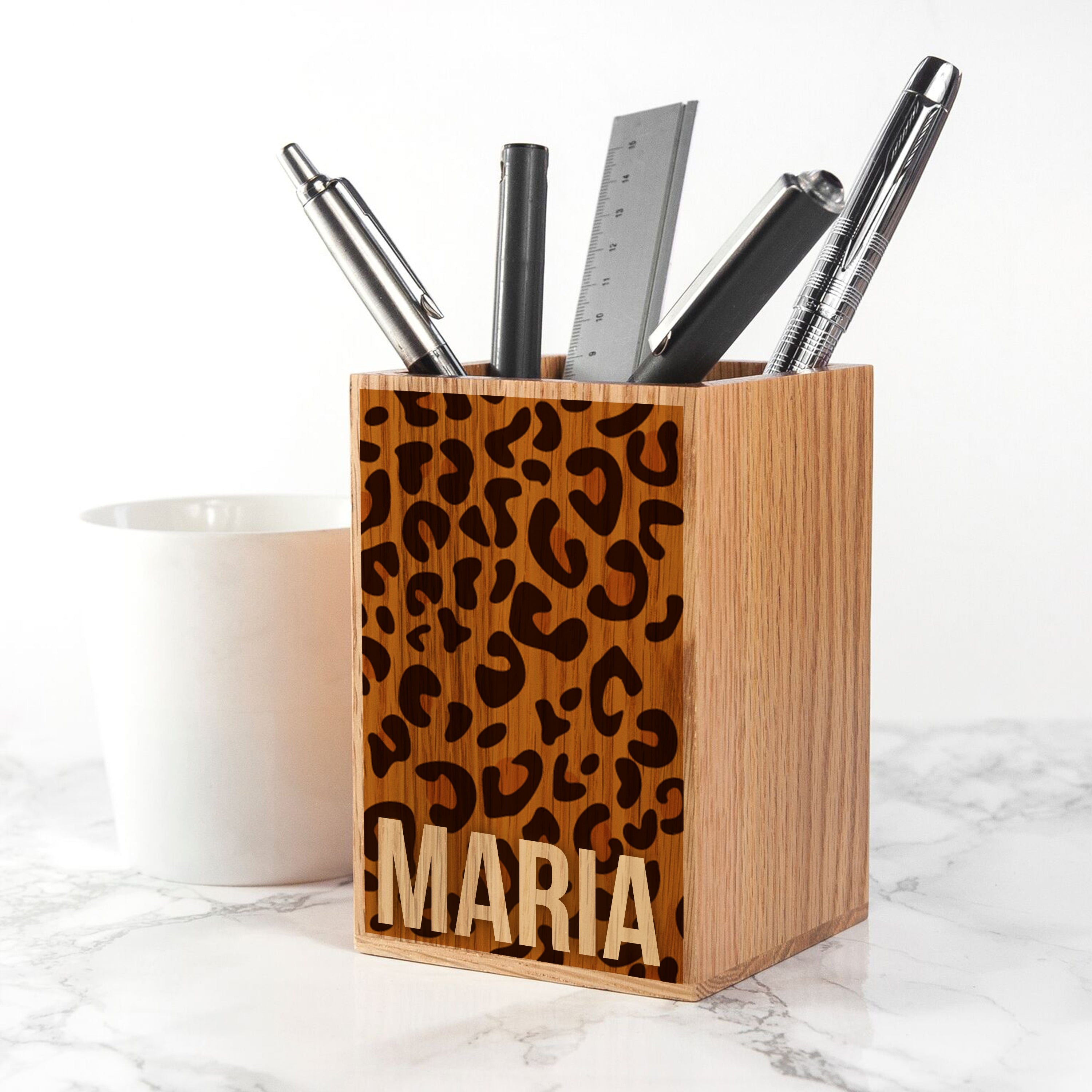 Personalised Animal Print Pen Pot