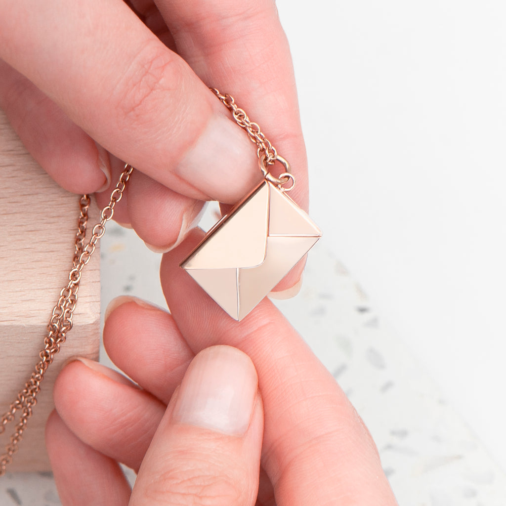 Personalised Secret Message Envelope Necklace
