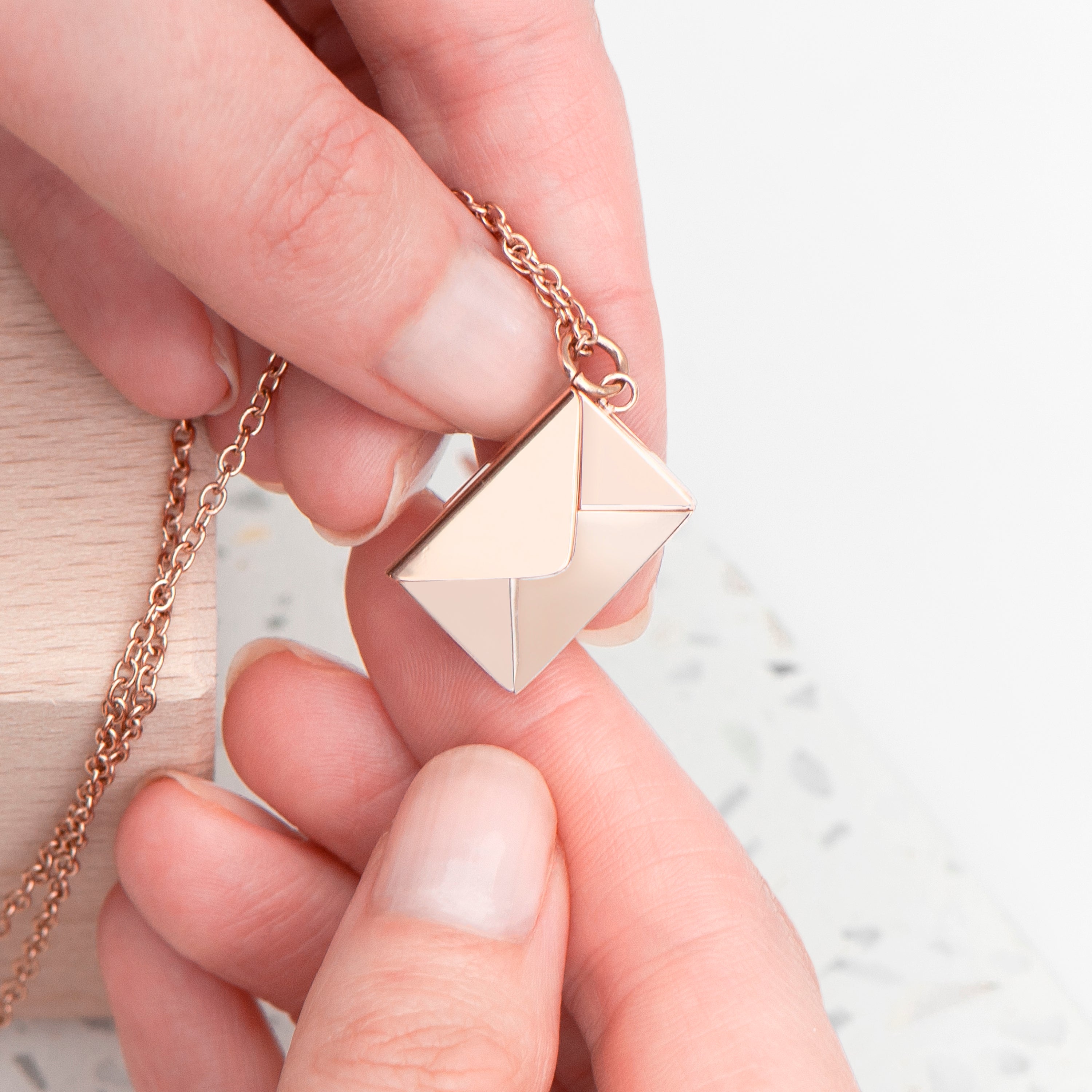 Personalised Secret Message Envelope Necklace