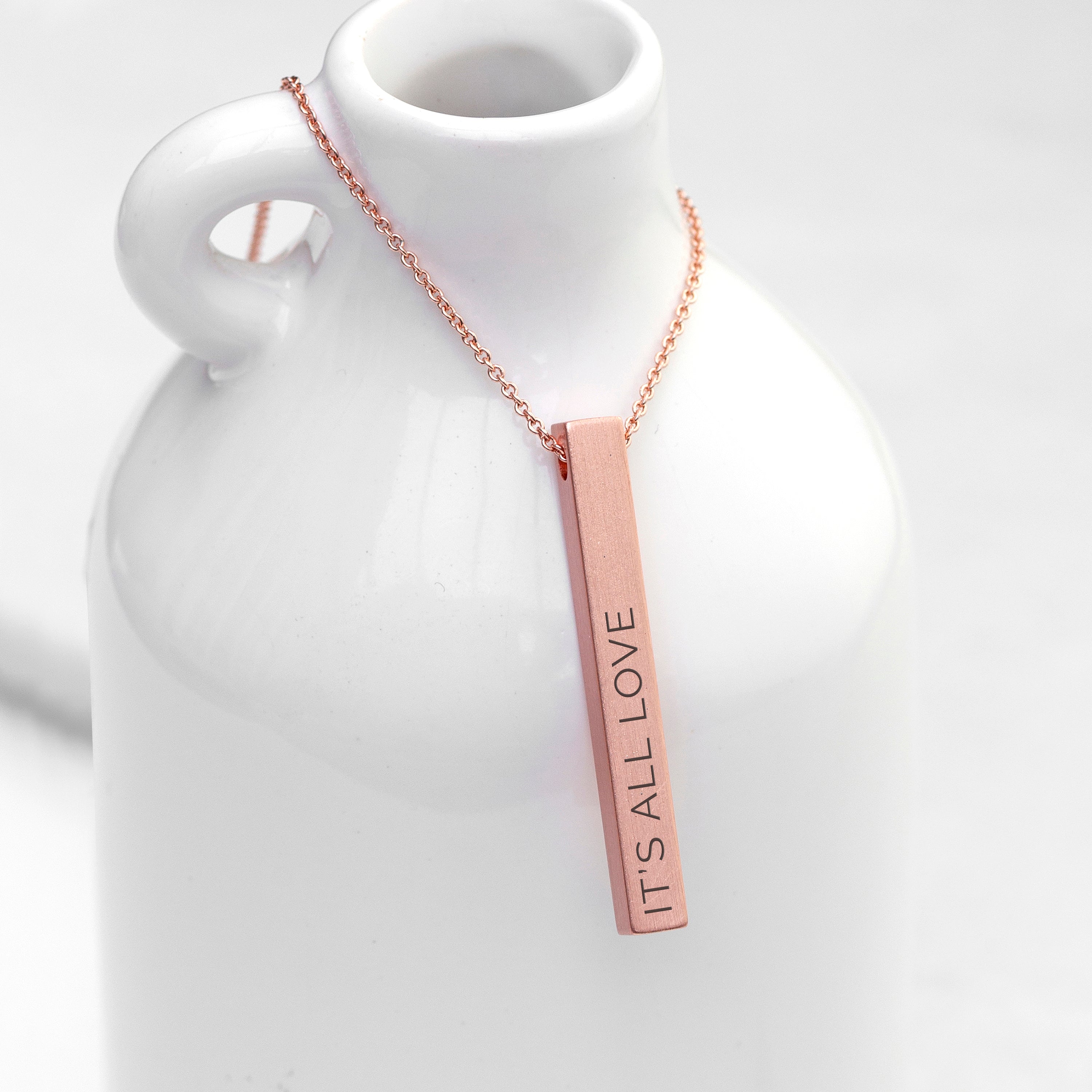 Personalised Matte Vertical Bar Necklace