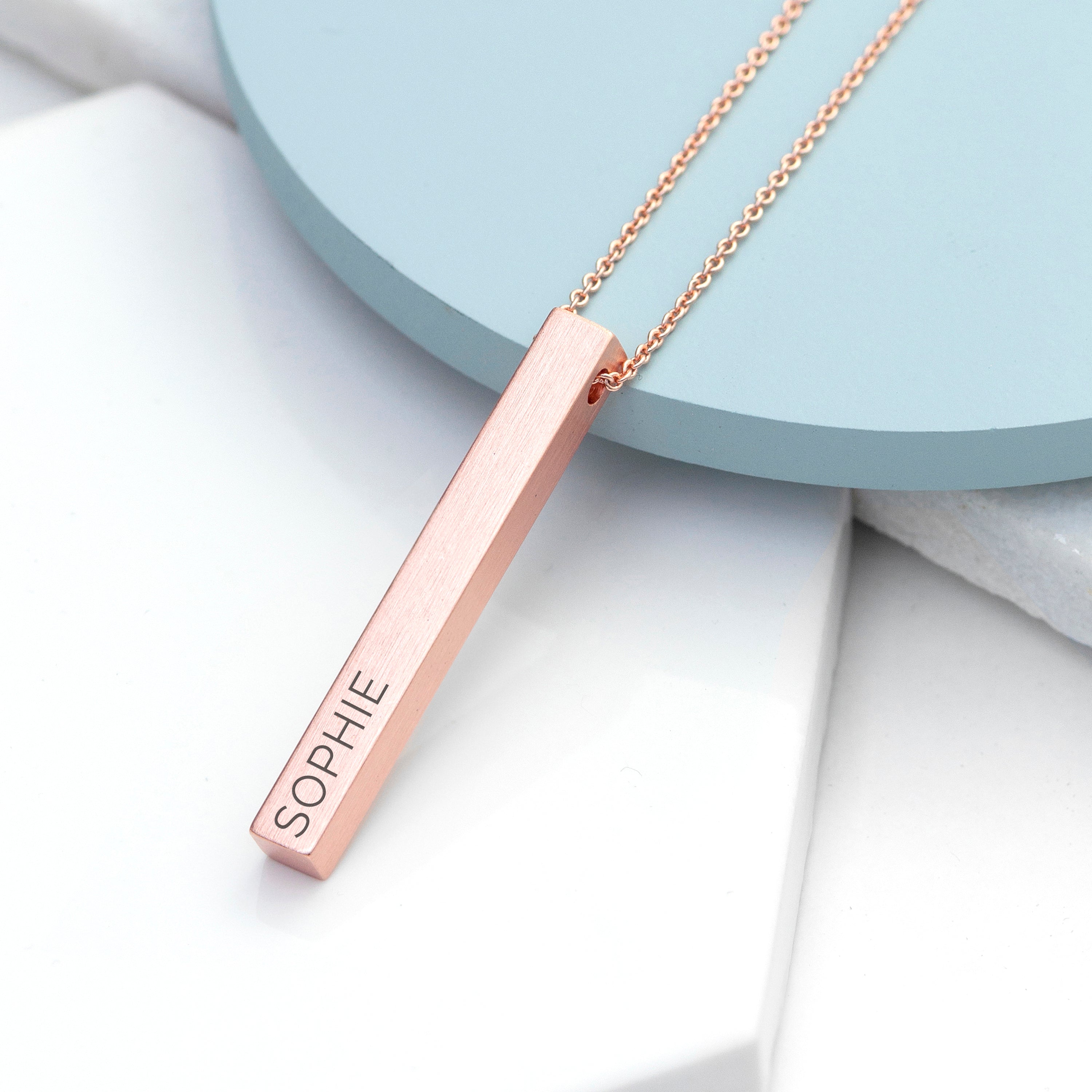Personalised Matte Vertical Bar Necklace