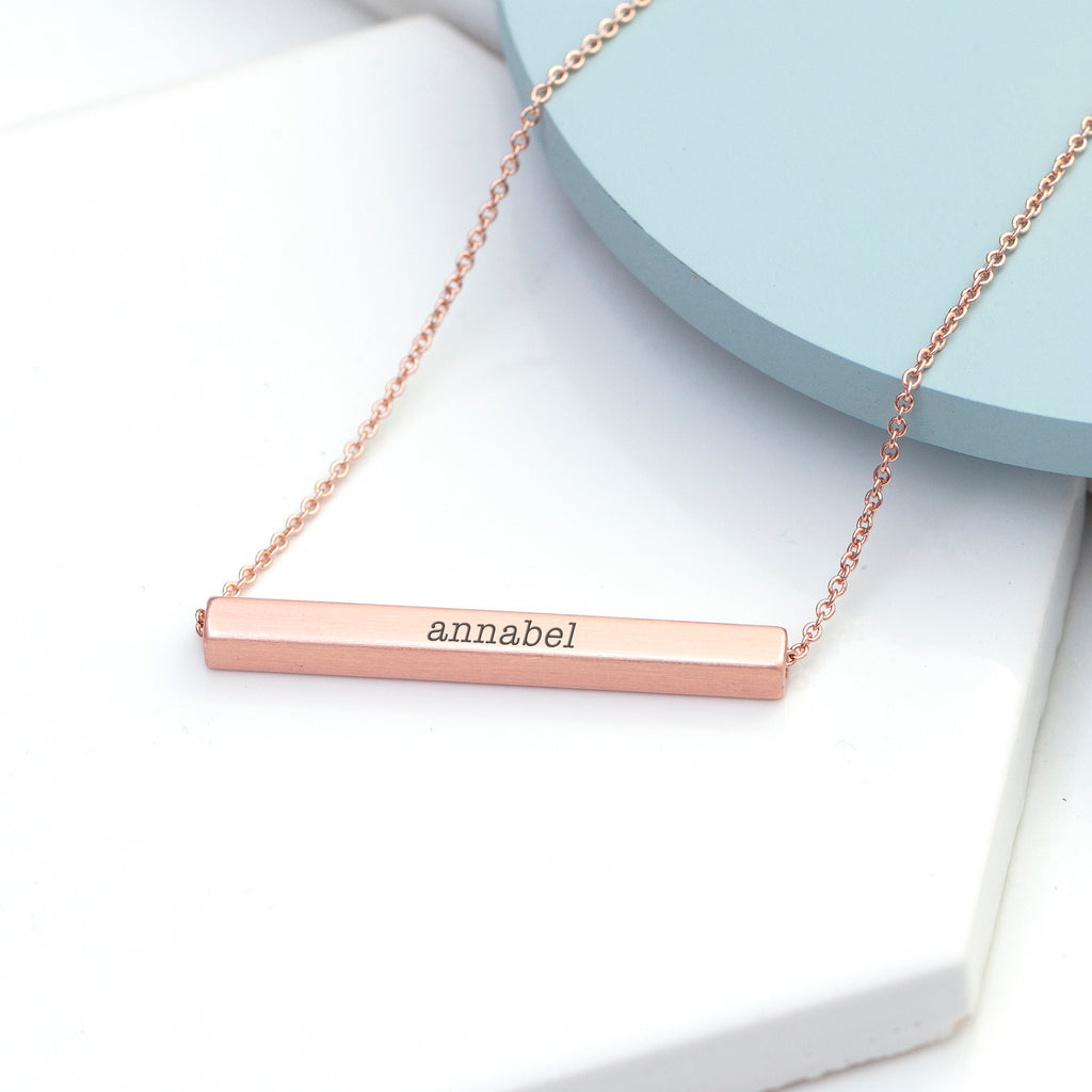 Personalised Horizontal Bar Necklace
