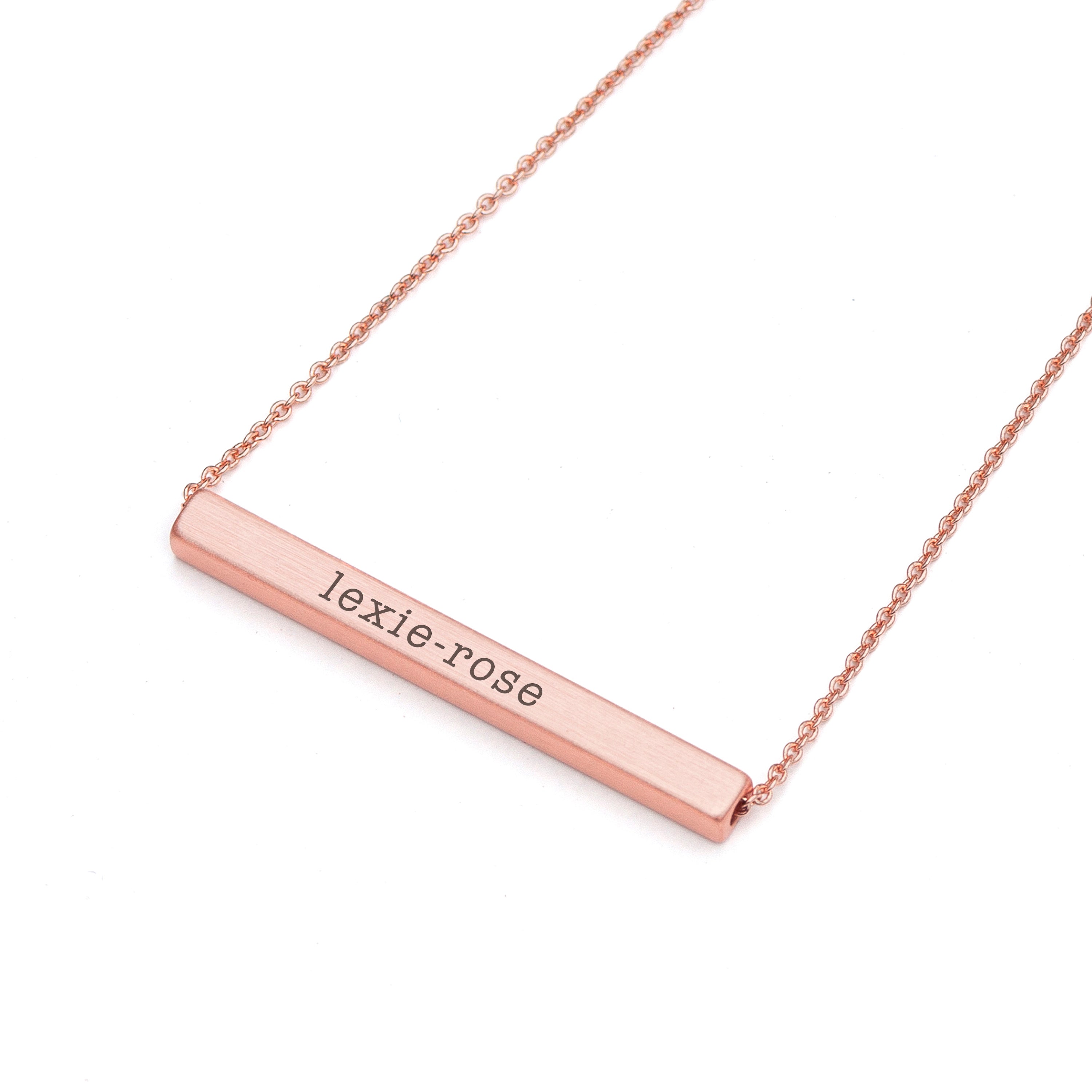 Personalised Horizontal Bar Necklace
