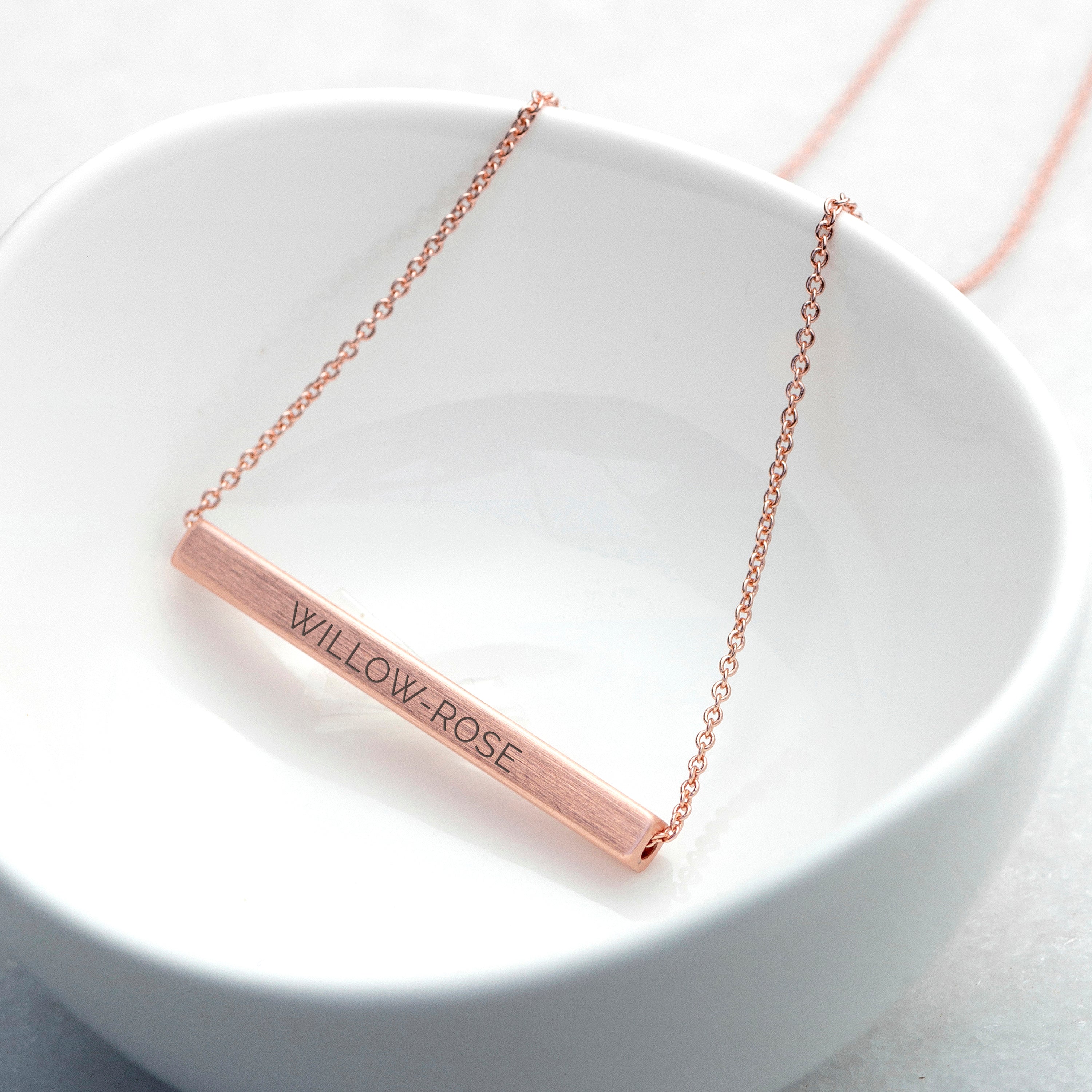 Personalised Horizontal Bar Necklace