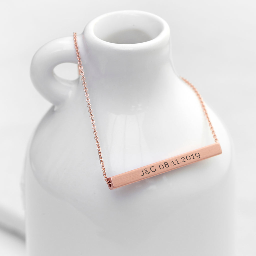 Personalised Horizontal Bar Necklace