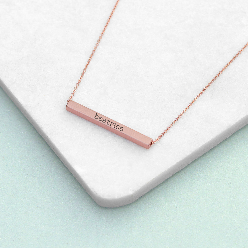 Personalised Horizontal Bar Necklace