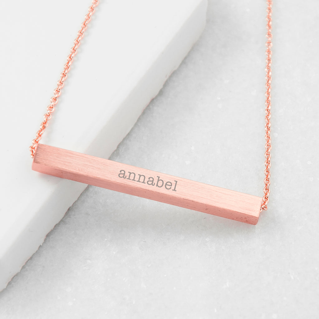 Personalised Horizontal Bar Necklace