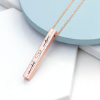 Personalised Forever and Always Vertical Bar Necklace