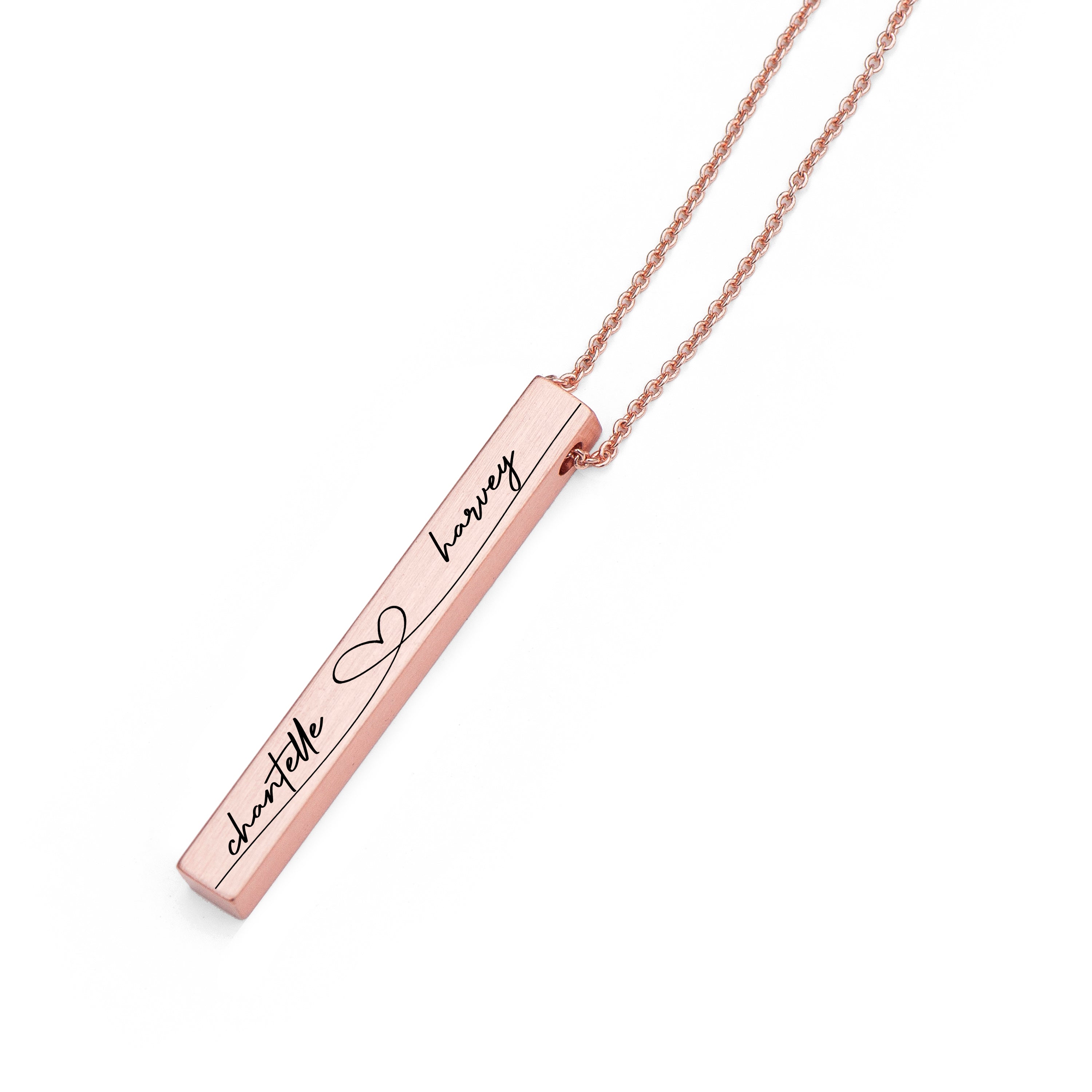 Personalised Forever and Always Vertical Bar Necklace