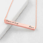 Personalised Forever and Always Horizontal Bar Necklace