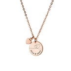 Personalised Dual Hearts Polished Heart & Disc Necklace