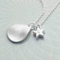 Personalised Matte Star and Drop Necklace