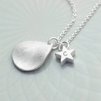 Personalised Matte Star and Drop Necklace