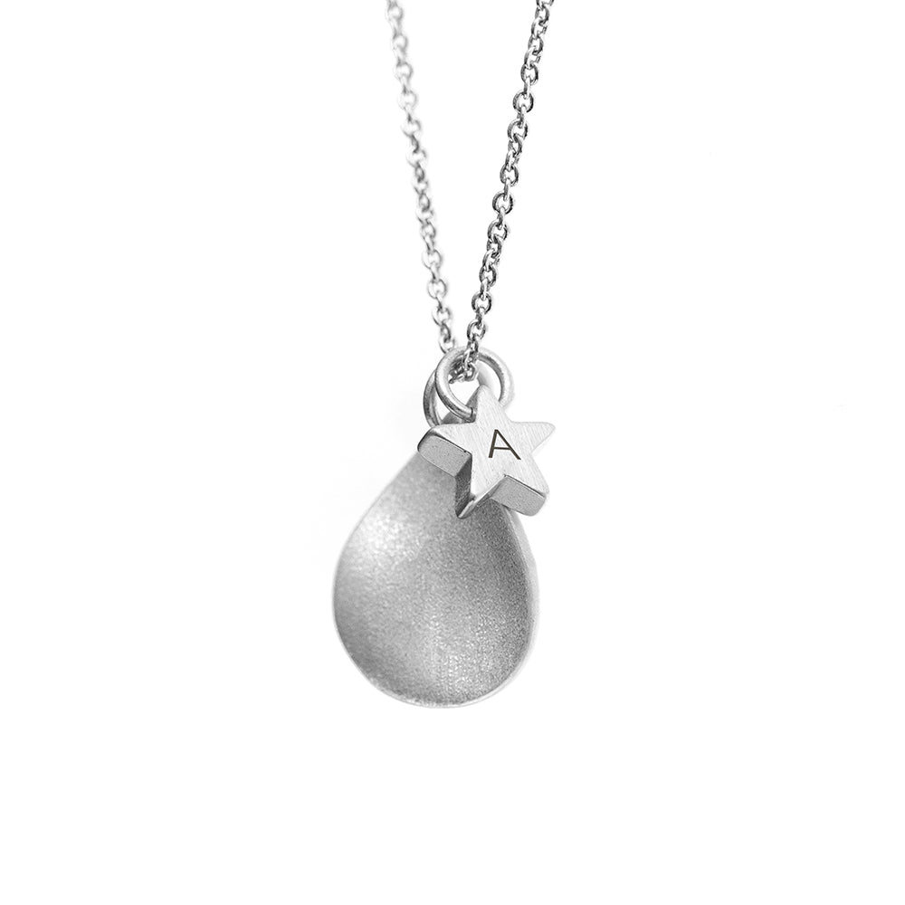 Personalised Matte Star and Drop Necklace