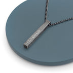 Personalised Men's Solid Bar Necklace - Brushed Gunmetal