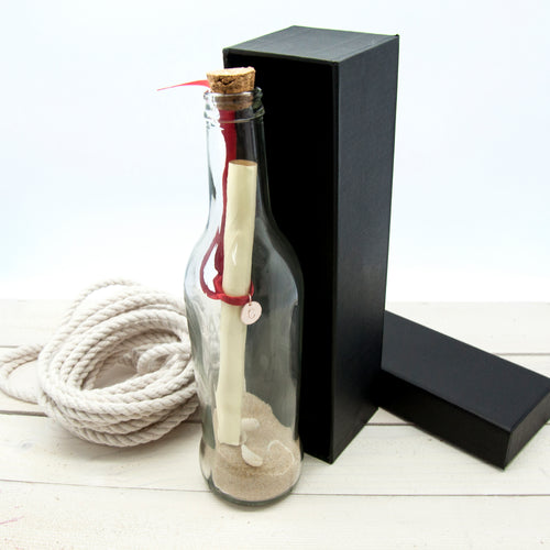 Decorative Message In A Bottle with Monogrammed Tag