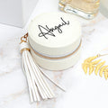 Personalised Treat Republic White Jewellery Case with Tassel