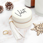 Personalised Treat Republic White Jewellery Case with Tassel
