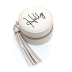 Personalised Treat Republic White Jewellery Case with Tassel