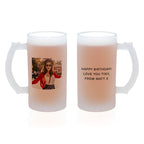 Personalised Photo and Message Frosted Beer Stein