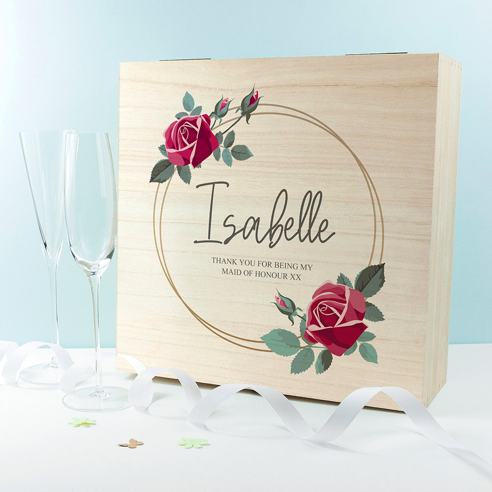 Personalised Floral Bridesmaid Keepsake Box