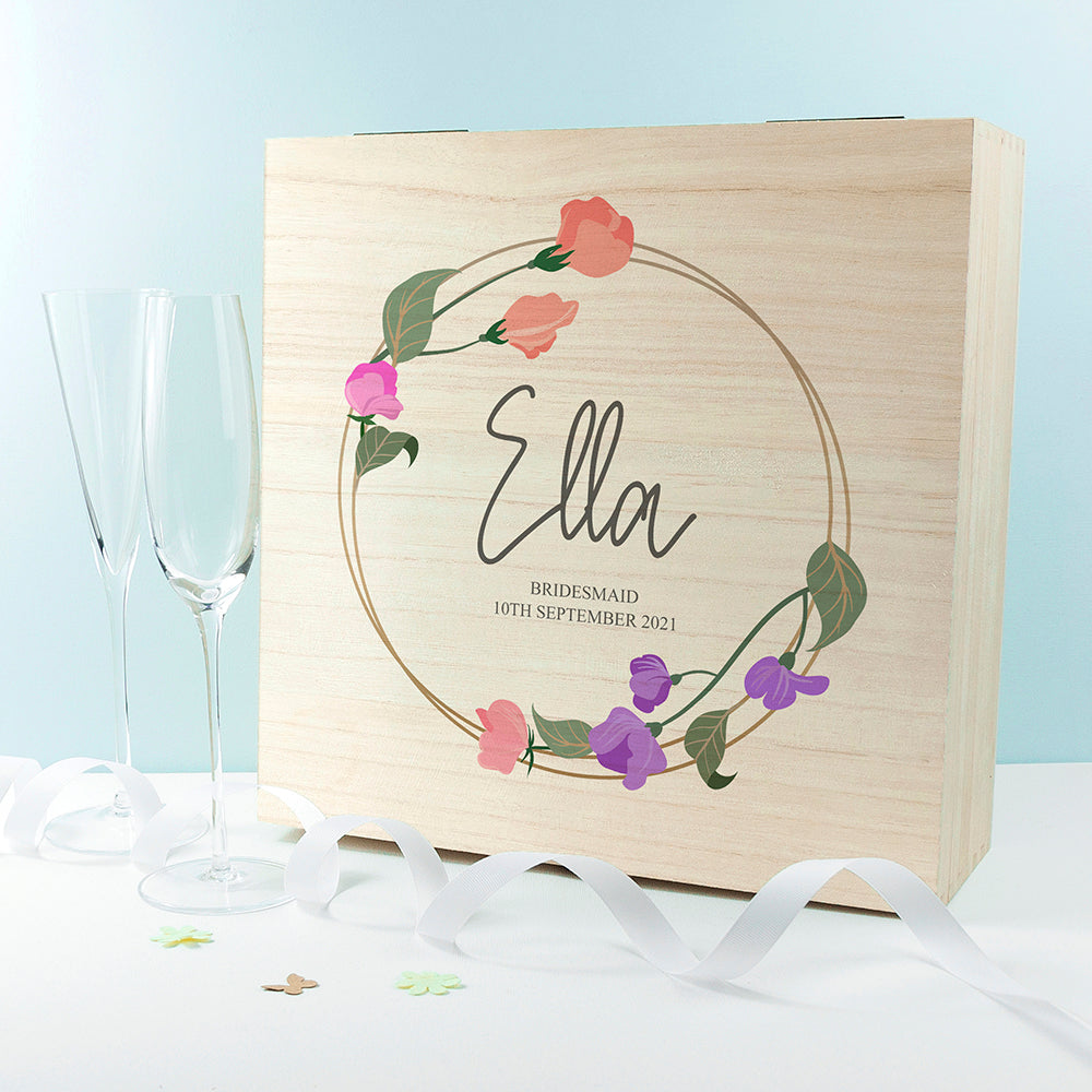 Personalised Floral Bridesmaid Keepsake Box