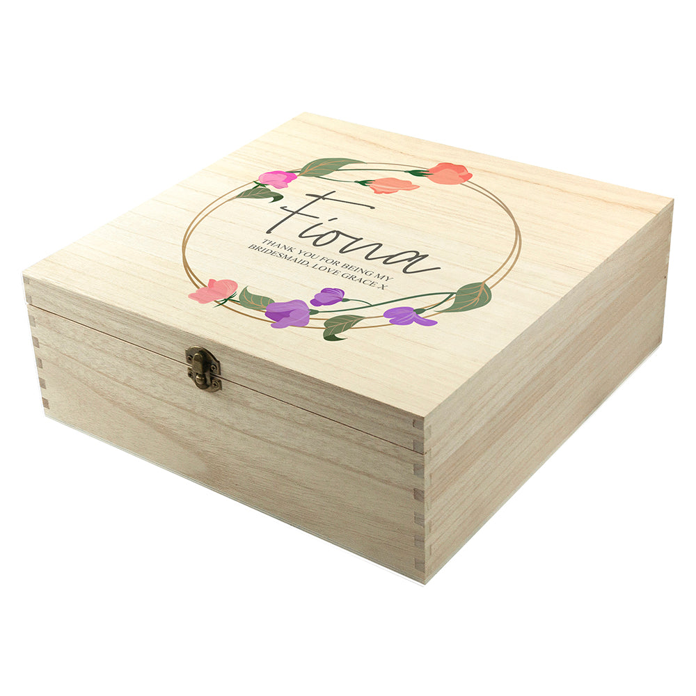 Personalised Floral Bridesmaid Keepsake Box