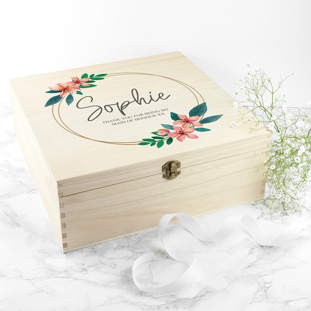 Personalised Floral Bridesmaid Keepsake Box