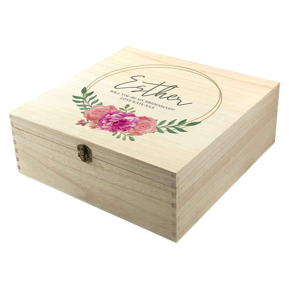 Personalised Floral Bridesmaid Keepsake Box