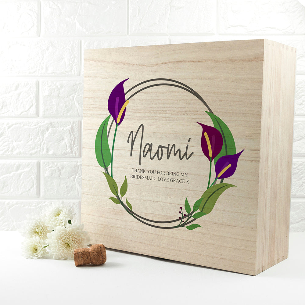 Personalised Floral Bridesmaid Keepsake Box