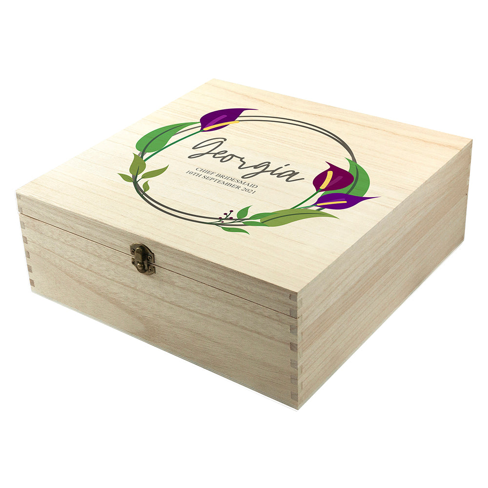 Personalised Floral Bridesmaid Keepsake Box