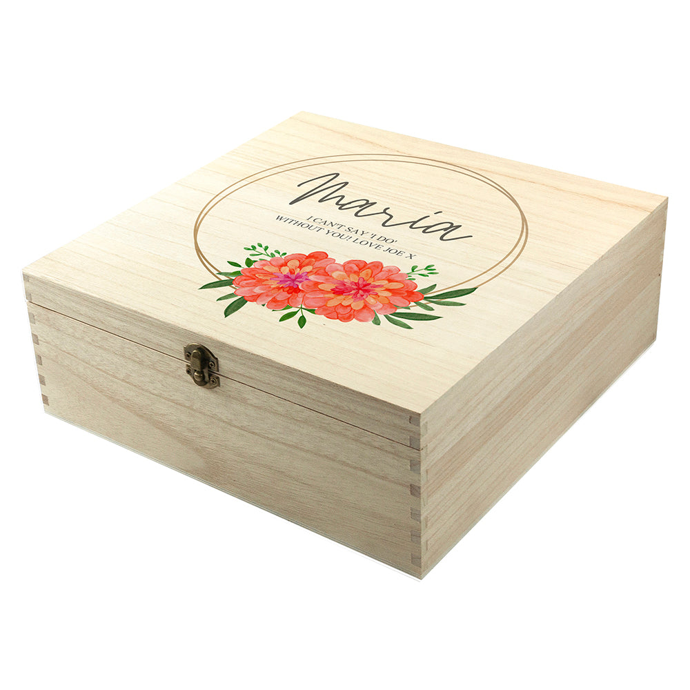 Personalised Floral Bridesmaid Keepsake Box