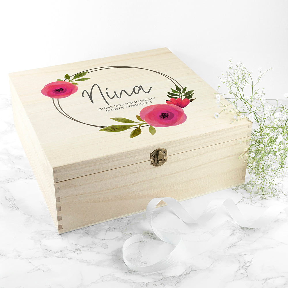 Personalised Floral Bridesmaid Keepsake Box