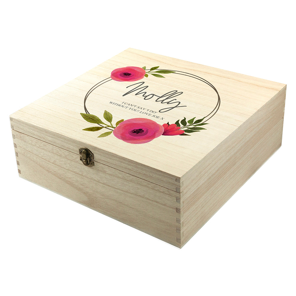 Personalised Floral Bridesmaid Keepsake Box