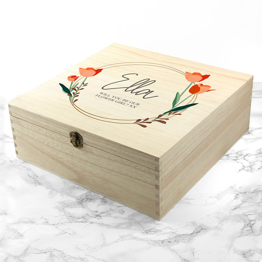 Personalised Floral Bridesmaid Keepsake Box