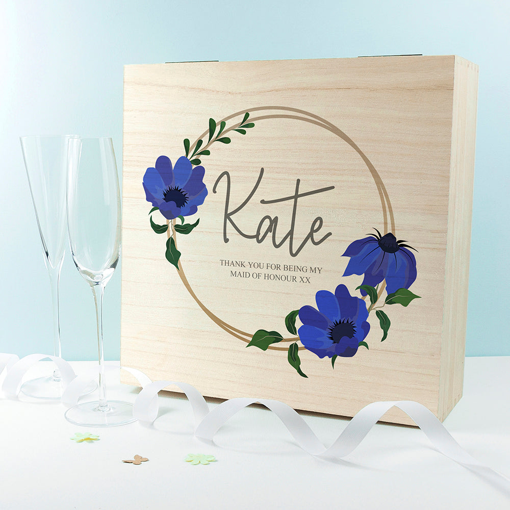 Personalised Floral Bridesmaid Keepsake Box