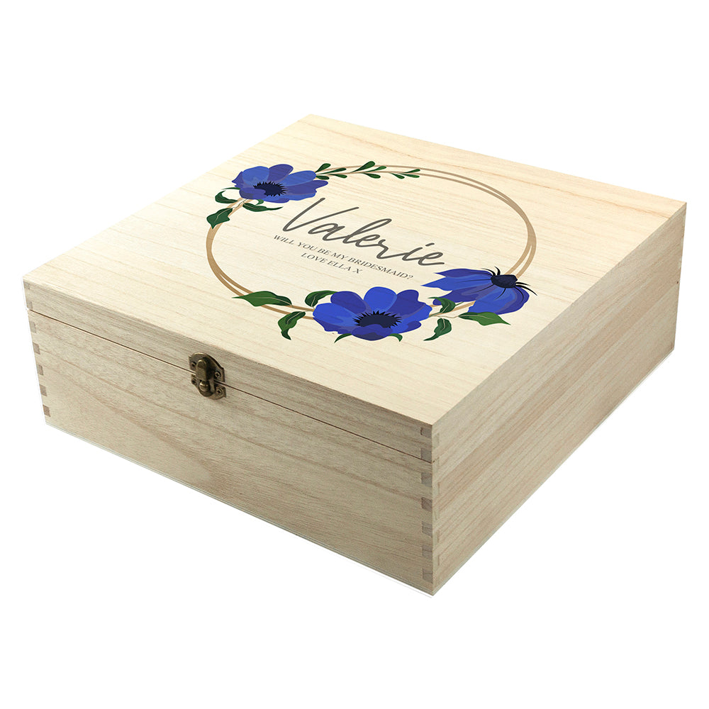 Personalised Floral Bridesmaid Keepsake Box